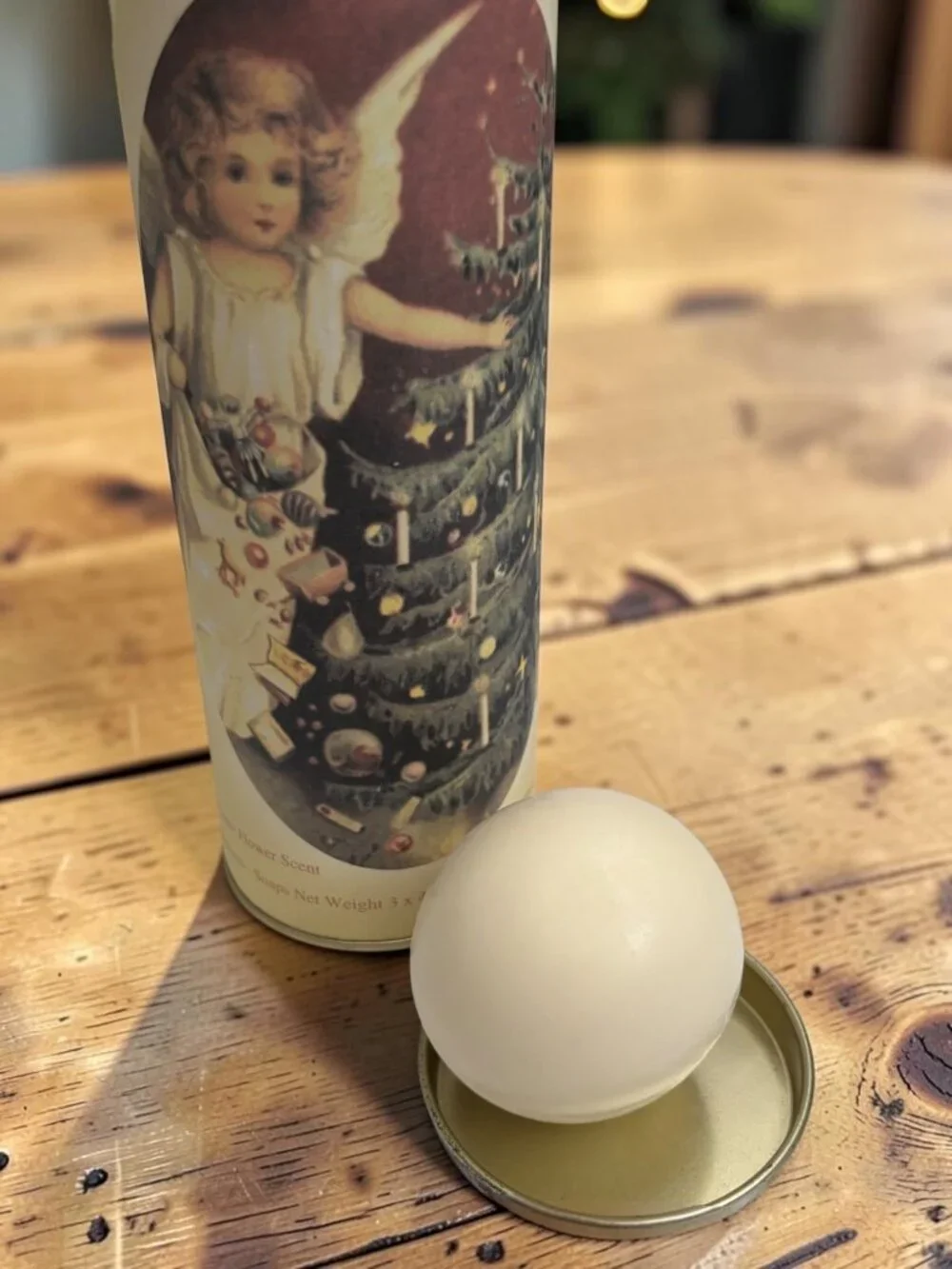 Vintage Christmas Angel Decorative Soap Set 3 x 4.4 Oz Winter Flower Scent Made